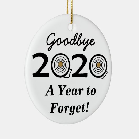 さようなら2020年トイレ忘れに紙 セラミックオーナメント (右)
