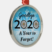 さようなら2020年トイレ忘れに紙 メタルオーナメント (右)