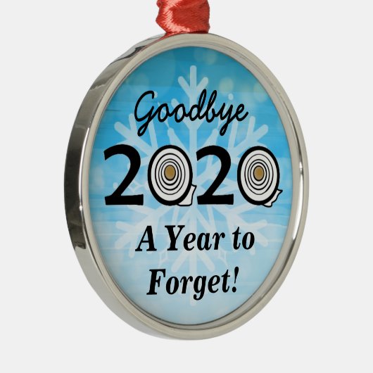 さようなら2020年トイレ忘れに紙 メタルオーナメント (右)