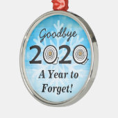 さようなら2020年トイレ忘れに紙 メタルオーナメント (左)