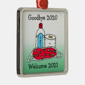 さようなら2020、ようこそ2021クリスマス メタルオーナメント (右)
