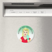 さようなら2020 Welcome 2021ブロンドおもしろいレトロレディ マグネット (インサイチュ (食洗機))