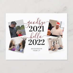 さようなら2021こんにちは2022書道写真新年 ポストカード