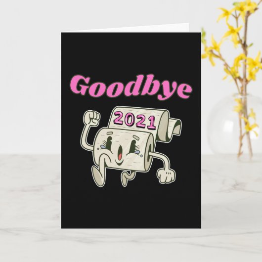 さようなら2021 年のトイレットペーパーロール カード (黄色い花)