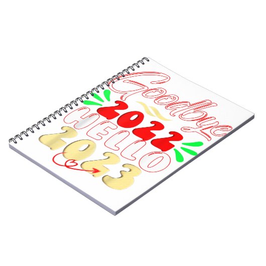 さようなら2022こんにちは2023かわいいクリスマスティー ノートブック (左側)