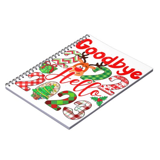 さようなら2022こんにちは2023かわいいクリスマスレパード ノートブック (左側)
