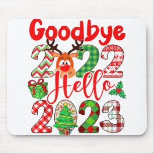 さようなら2022こんにちは2023かわいいクリスマスレパード マウスパッド