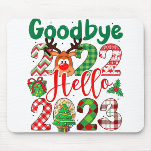 さようなら2022こんにちは2023ヒョウのクリスマス マウスパッド
