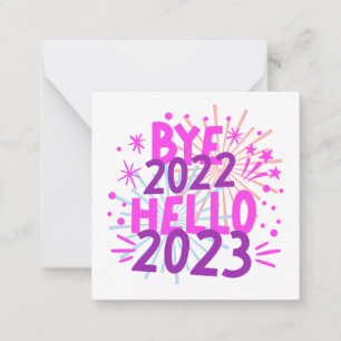 さようなら2022年、こんにちは2023年! 新しい年が始まりましたね ノートカード