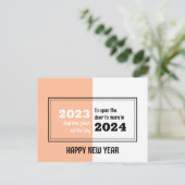 さようなら2023 Hello 2024新年おめでとう ポストカード (スタンド正面)