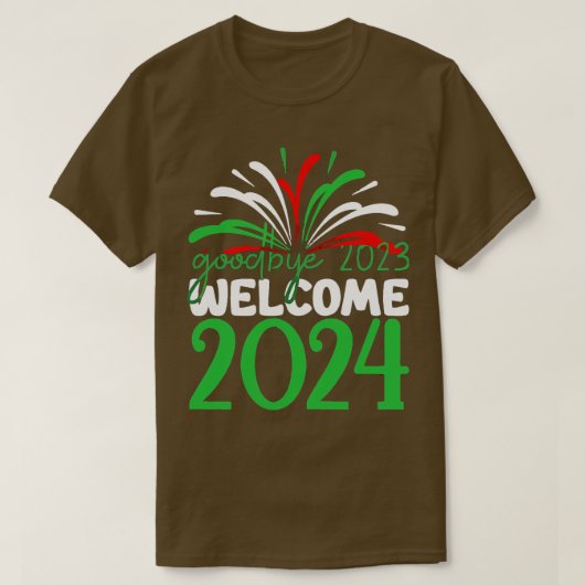 さようなら2023 welcome 2024 tシャツ (デザイン正面)