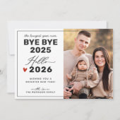 さようなら2024 Hello 2025年新年ミニマリスト写真 シーズンカード (正面)