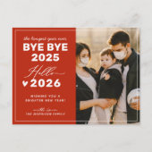 さようなら2024 Hello 2025新年の写真 シーズンポストカード (正面)