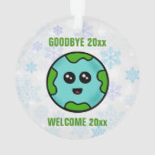 さようなら2024 Welcome 2025かわいいクリスマスオーナメント オーナメント (裏面)