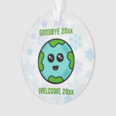 さようなら2024 Welcome 2025かわいいクリスマスオーナメント オーナメント (正面)