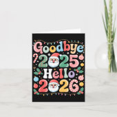 さようなら2025年、こんにちは2026年 クリスマス 新年の贈り物 カード (正面)