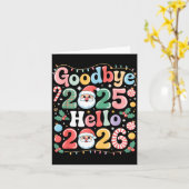 さようなら2025年、こんにちは2026年 クリスマス 新年の贈り物 カード (黄色い花)