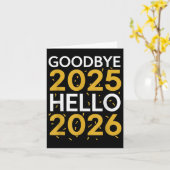 さようなら2025年、こんにちは2026年 ティー ニューヨーク 2026 カード (黄色い花)