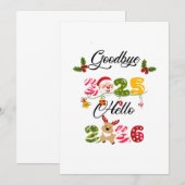 さようなら2025年 こんにちは2026年 新年のデザイン 招待状 (正面/裏面)