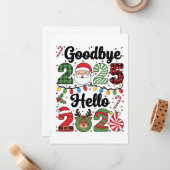 さようなら2025年 こんにちは2026年 新年の抱負 ノートカード (正面/裏面インサイチュ)