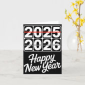 さようなら2025年 こんにちは2026年 時計 新年パーティー カード (黄色い花)