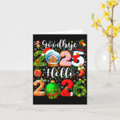 さようなら2025年 こんにちは2026年 良いお年をクリス カード (黄色い花)