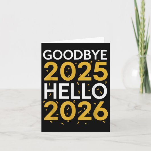 さようなら2025年 こんにちは2026年 Tシャツ 新年2026 カード (正面)