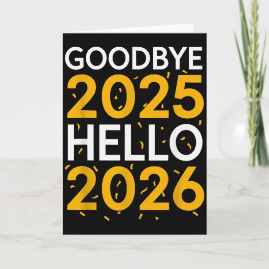 さようなら2025年 こんにちは2026年 Tシャツ 新年2026 カード (正面)