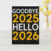 さようなら2025年 こんにちは2026年 Tシャツ 新年2026 カード (黄色い花)