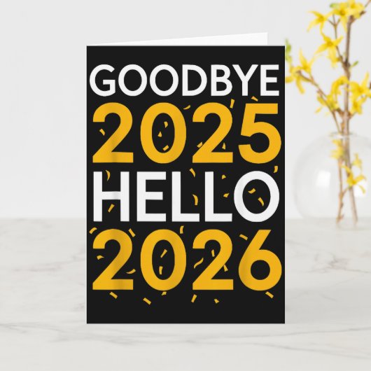 さようなら2025年 こんにちは2026年 Tシャツ 新年2026 カード (黄色い花)