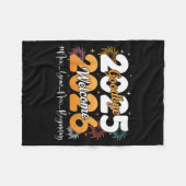 さようなら2025年 ようこそ2026年 ハッピーニューイヤーデザイン フリースブランケット (正面(横))