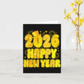 さようなら2025年 明けましておめでとう2026年 女性 ガール キッズ カード (黄色い花)