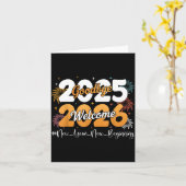 さようなら2025年、歓迎2026年 ハッピーニューイヤーデザイン カード (黄色い花)