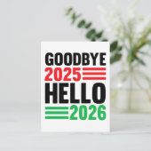 さようなら2025、こんにちは2026：ハッピーニューイヤー2026 ポストカード (スタンド正面)