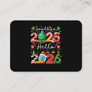 さようなら2025 こんにちは2026 新年 あけましておめでとう クリスマスP 名刺