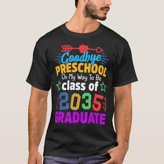 さようなら2035年の幼稚園クラスこんにちは幼稚園 Tシャツ (正面)