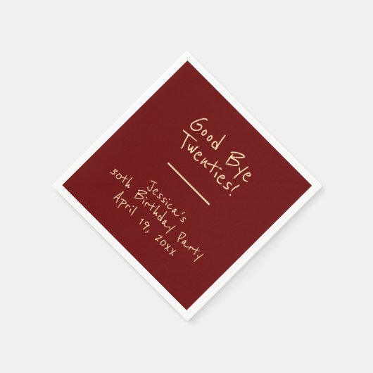 さようなら20sミニマフェミニンリストモダンタイポグラフィ スタンダードカクテルナプキン (角)