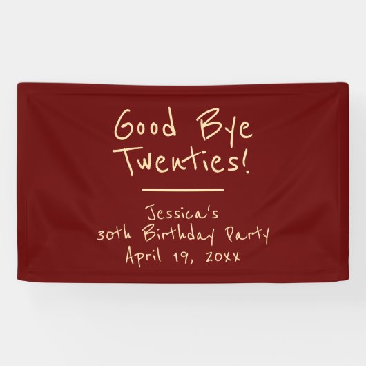 さようなら20sミニマフェミニンリストモダンタイポグラフィ 横断幕 (横)