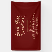 さようなら20sミニマフェミニンリストモダンタイポグラフィ 横断幕 (縦)