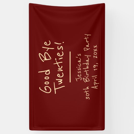 さようなら20sミニマフェミニンリストモダンタイポグラフィ 横断幕 (縦)