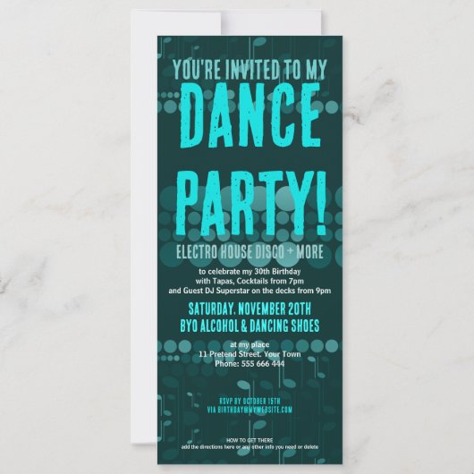 さようなら20s誕生日アダルトダンスパーティー 招待状 (裏面)