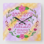 さようなら20XX HELLO 20XX スクエア壁時計 (正面)