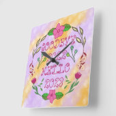 さようなら20XX HELLO 20XX スクエア壁時計 (傾斜)