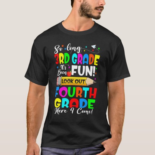 さようなら3年生おもしろい4年生ここ来I Tシャツ (正面)