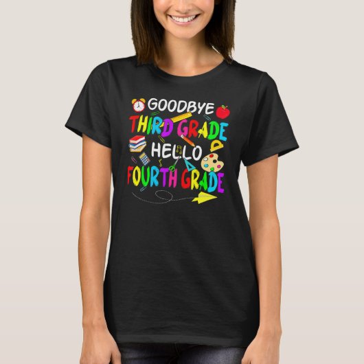 さようなら3年生こんにちは4年生新学期 Tシャツ (正面)