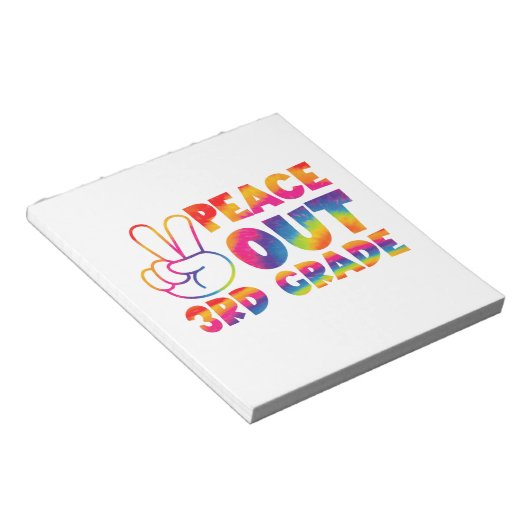 さようなら3年生 タイダイ 最後の日 3rd Grade ノートパッド (アングル)