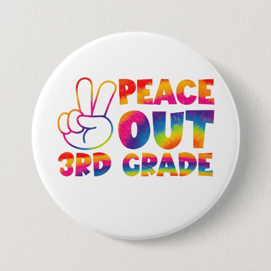さようなら3年生 タイダイ 最後の日 3rd Grade 缶バッジ (正面)