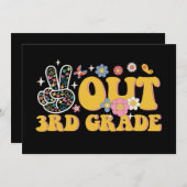 さようなら3年生、素敵な学校生活を送ってね、学校最後の日 招待状 (正面/裏面)