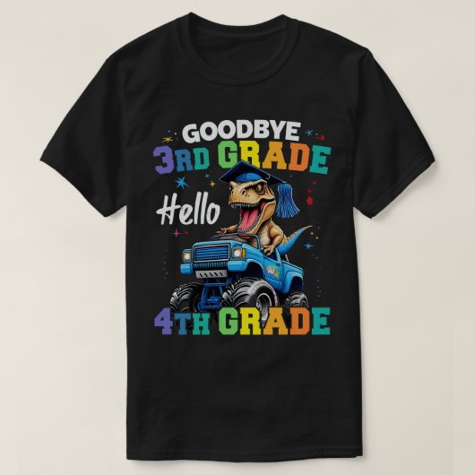 さようなら3年生Tレックスモンスタートラック卒業 Tシャツ (デザイン正面)