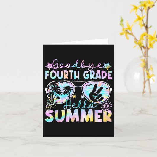 さようなら4年生Hello夏4年生Last D カード (黄色い花)